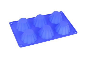 Silicone form for baking cupcakes bottom view.