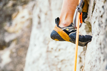 Climbing shoe photo.