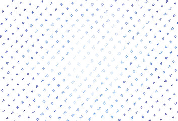 Light Pink, Blue vector layout with latin alphabet.