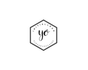 YO Initial handwriting logo vector