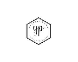 YP Initial handwriting logo vector