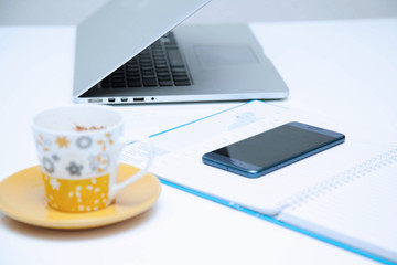 Woman working at home office