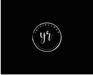 YR Initial handwriting logo vector