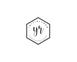 YR Initial handwriting logo vector