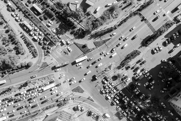 Aerial view of Ulaanbaatar, the capital of Mongolia, circa June 2019