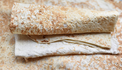 traditional wheat pita bread close-up