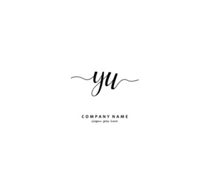 YU Initial handwriting logo vector