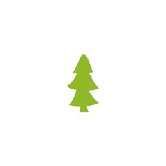 Christmas green fir tree icon on white background. Spruce sign isolated on white background.