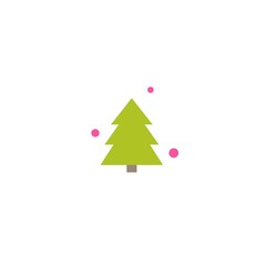 Obraz premium Christmas green fir tree icon on white background. Spruce sign isolated on white background.