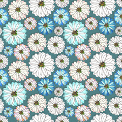 Flower seamless pattern background. Vector illustration.