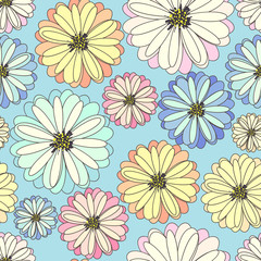 Flower seamless pattern background. Vector illustration.