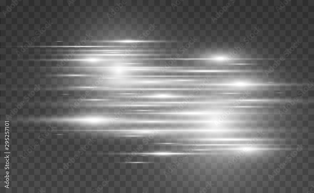 Poster vector light special effect. luminous stripes on a transparent background.