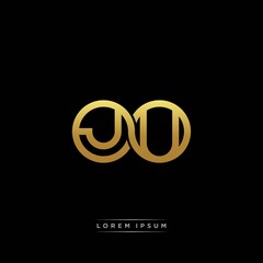 JU initial letter linked circle capital monogram logo modern template silver color version