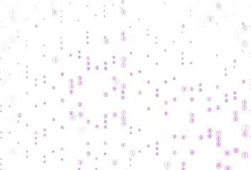 Light Pink vector pattern with Digit symbols.