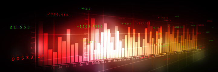 2d rendering Stock market online business concept. business Graph 