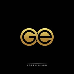 GE initial letter linked circle capital monogram logo modern template silver color version