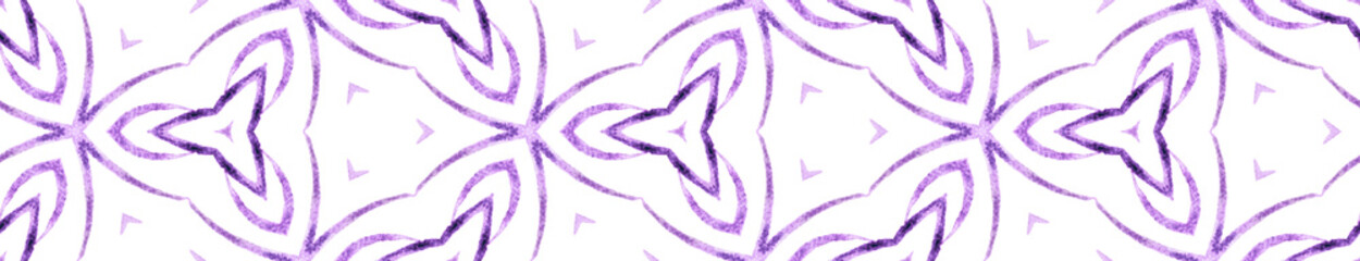 Purple handdrawn Seamless Border Scroll. Geometric