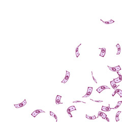 European Union Euro notes falling. Sparse EUR bill