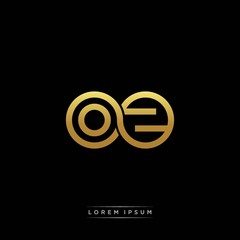 OZ initial letter linked circle capital monogram logo modern template silver color version