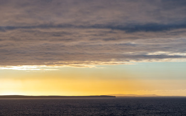 Orkney charming seascape at sunset
