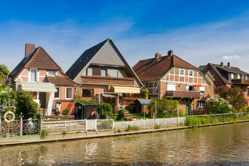 |Estebruegge, town centre, Altes Land region, Lower Saxony, Germany, Europe