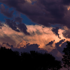 Orange clouds during sunset