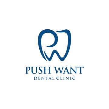 Health Logo design vector template Dental clinic Logotype with P,W sign