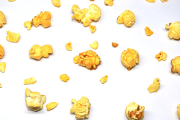  Popcorn on a white background