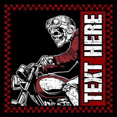 skull bikers wearing helmet hand drawing vector