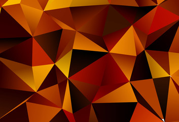 Fototapeta premium Dark Red, Yellow vector background with polygonal style.