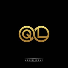 QL initial letter linked circle capital monogram logo modern template silver color version