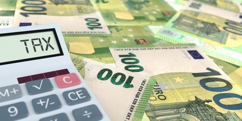 Calculator Tax 100 Euro Banknotes