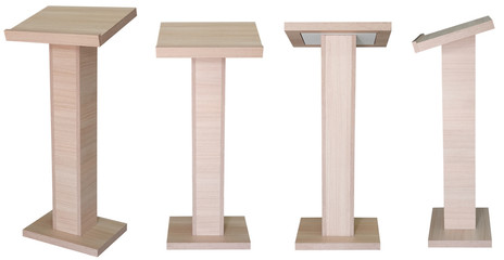 Lectern book stand isolated on white background four angle views