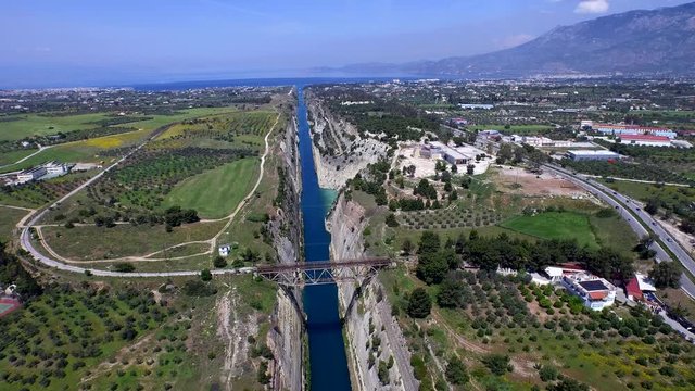 Fly above Corinth Canal | Greece (aerial footage 4k)