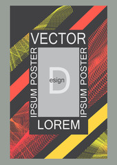 Vector modern brochure poster cover bright design curves line gradient colorful 