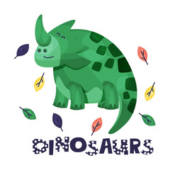 Cartoon Dinosaur Character Cute Vector Isolated Illustration