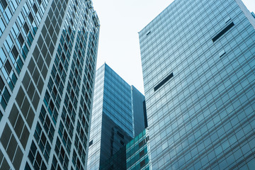 Fototapeta premium Close-Up of Modern Office Buildings in city of China.