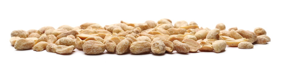 Marinated peanuts isolated on white background