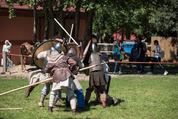 Reconstruction of the battle of medieval knights