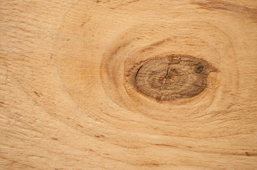 Fototapeta premium Kiln dried sawn pinus radiata showing the splitting caused by a knot