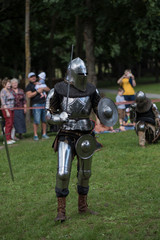 Fototapeta premium Reconstruction of the battle of medieval knights