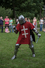 Obraz premium Reconstruction of the battle of medieval knights