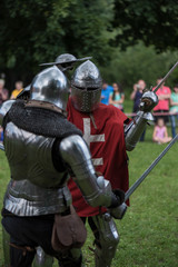 Reconstruction of the battle of medieval knights