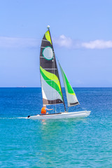 Sailing ship on sea, Mauritius 