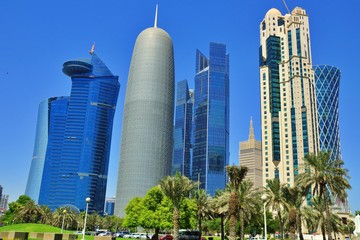 Fototapeta na wymiar Burj Doha. (Doha Tower), Doha, Qatar