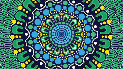 Illustration based on aboriginal style of background.
