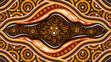 Illustration based on aboriginal style of background.