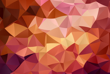Light Red, Yellow vector low poly background.
