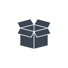 Box related vector glyph icon.