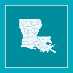 vector illustration map of Louisiana